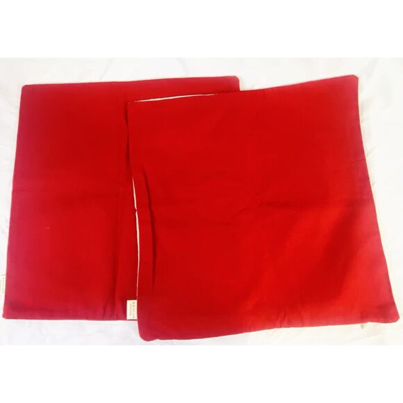 Set of 2 HOSL Red White Christmas Pillow Covers 18X18 Embroidered Zippered EUC - Picture 6 of 6